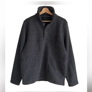 Prana Mens Tri Thermal Threads Henely Pullover Charcoal Heather Gray